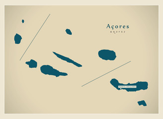Modern Map - Acores Portugal refreshed PT
