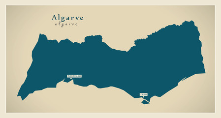 Modern Map - Algarve Portugal refreshed PT