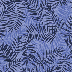 vector seamless tropical foliage pattern, tropics nature, palm leaves pattern, bright graphical summer background allover print design