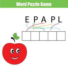 Word puzzle children educational game