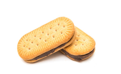 Double cookies with chocolate