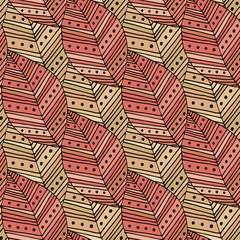Autumn modern seamless pattern with red leaves. Vector textile swatch or packaging design