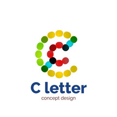 Vector modern minimalistic dotted letter concept logo