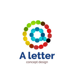 Vector modern minimalistic dotted letter concept logo