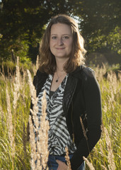 young woman in a field