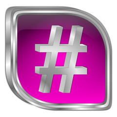 Fototapeta premium Hashtag Button - 3D illustration