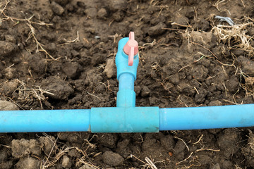 pipe tube on soil ground