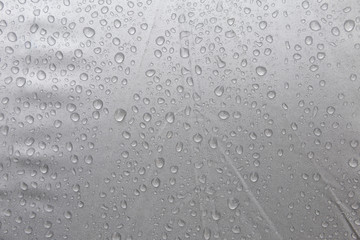 Rain drop on grey plastic background