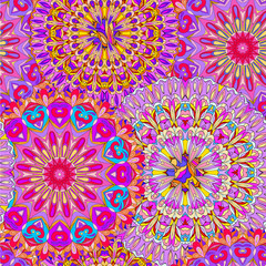 Colorful seamless pattern mandala, can be used for wallpaper, pattern fills, web page background, surface textures.