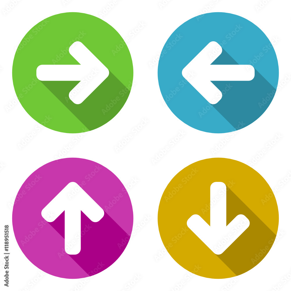 Poster Flat design colorful arrows vector icon set