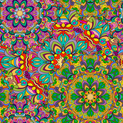 Colorful seamless pattern mandala, can be used for wallpaper, pattern fills, web page background, surface textures. Arabic, India.