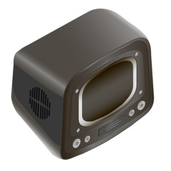Retro, outmoded, antique. Old TV illustration on a white background; can be used for a greeting card, invitation, in the designer.