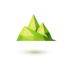 Fototapeta premium Geometrical noumtain. Travel design.Isolated on white. Vector illustration.