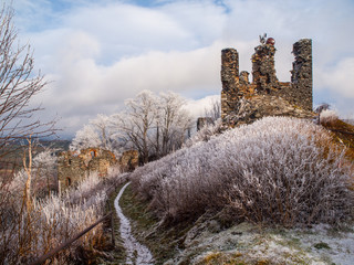 Castle ruins of Andelska Hora, aka Engelsburg, near Karlovy Vary, Czech Republic
