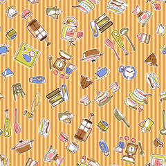 食器類のイラストパターン,