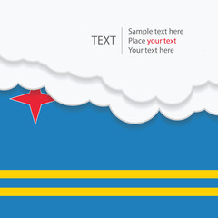 Aruba flag background with copyspace for your text.
