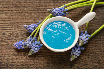 Blue body scrub