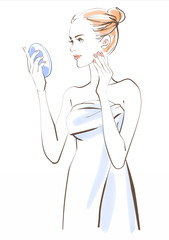 スキンケアする女性