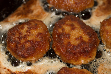 fried meatballs in a pan