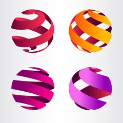 Fotobehang Set of abstract sphere logo © olex_1980