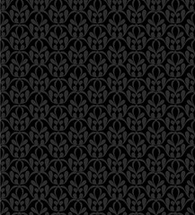 Damask beautiful background design, black vector pattern