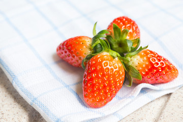 Fresh strawberries and blueberries
