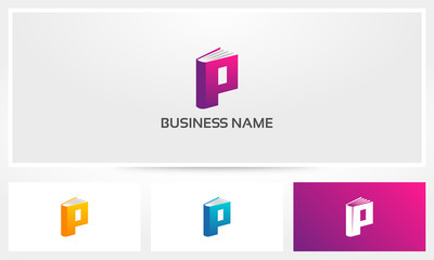 Obraz premium Letter P Book Cover Pages Logo