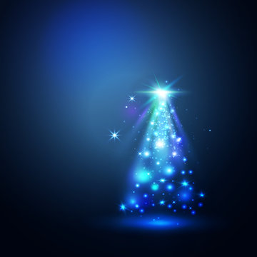 Christmas tree. Magic lights.
