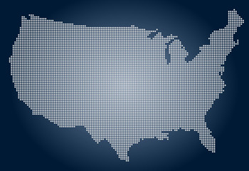 Naklejka premium The United States Of America Map - Pixel 