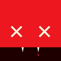 Obraz premium Minimalistic picture vampire for Halloween holiday, vector design
