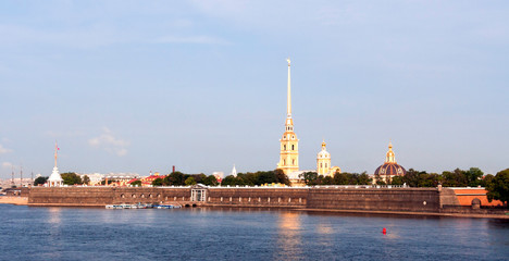 Panorama of Peter and Paul fortress in Saint-Petersburg
