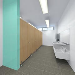 Fototapeta na wymiar 3d illustration of modern restroom