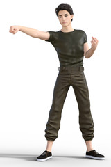 3d CG illustration of super hero male isolated on white