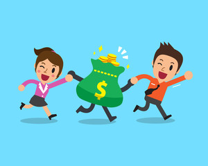 Business people with money bag