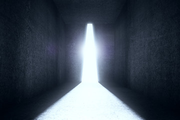 Textured concrete room with abstract light