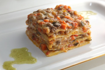 Vegetable Lasagna on plate