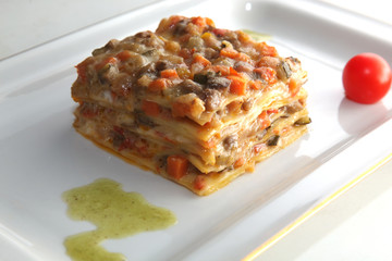Vegetable Lasagna on plate