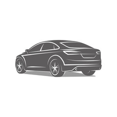 Obraz na płótnie Canvas Car Logo icon silhouette Template Design Vector