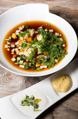 Traditional russian cold soup