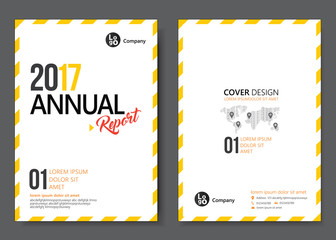 Cover design templates layout with yellow tone. Vector annual report templates flat design in A4 size. Flyer / Leaflet cover design template, Abstract flat background. Vector illustration