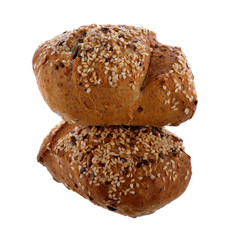sesame bread on white background
