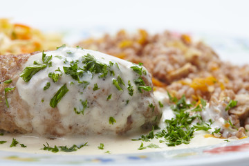 buckwheat with cutlet