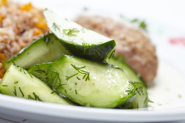 buckwheat with cutlet