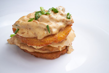 potato pancakes with sauce