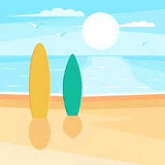 Sandy beach with surf