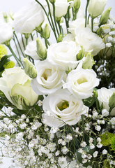Close up of white roses