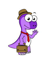 Illustration of a Pachycephalosaurus businessman.