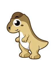 Cute illustration of a Pachycephalosaurus dinosaur.