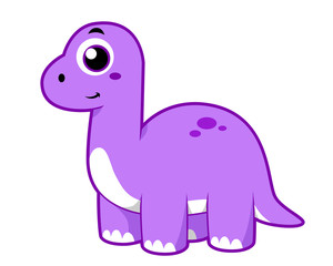 Cute illustration of a Brontosaurus dinosaur.