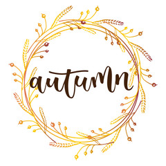 Autumn hand written inscription